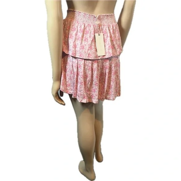 NWT LoveShackFancy Ruffle Mini Skirt Rose Patch - Picture 7 of 13